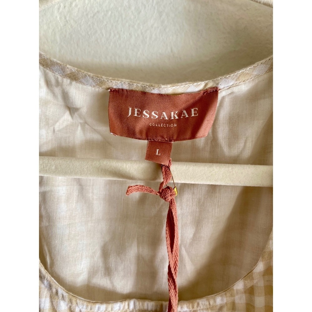NEW JessaKae Women's Gingham Dress Long Sleeve Midi Cottagecore Prairie Large - Picture 4 of 15